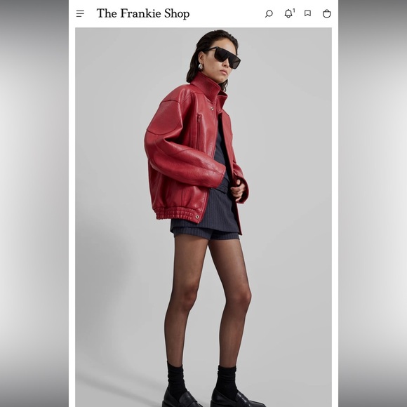 FRANKIE SHOP RED LEATHER JACKET (SOLD OUT ONLINE) - Picture 4 of 4
